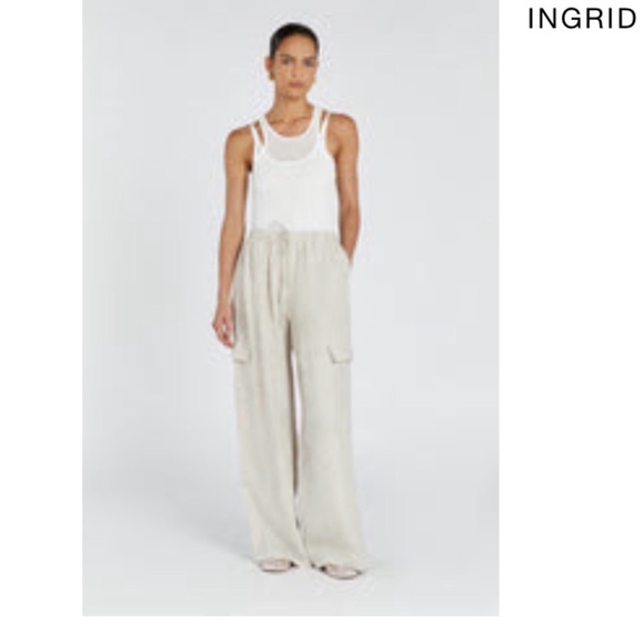 DISSH Pants - Dissh Ingrid Wide-Leg Pants (color:sand)